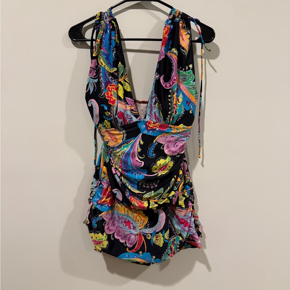Mazu Swim Women’s One Piece Colorful Print Supported Swimsuit Size 14